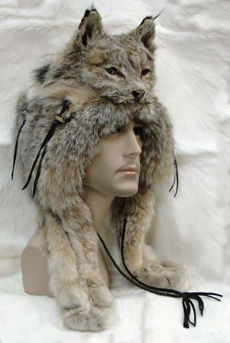 wolf fur trapper hat