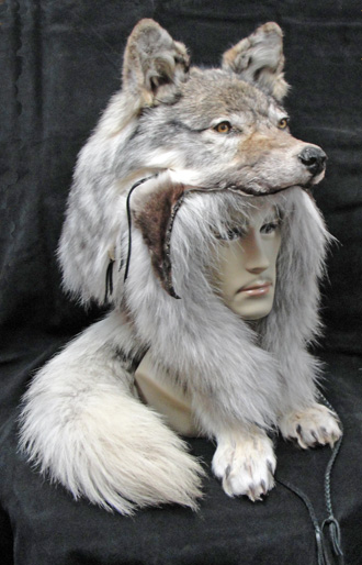 mens wolf fur hat